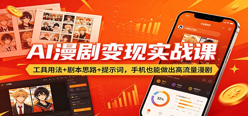 AI漫剧变现实战课:工具用法+剧本思路+提示词,手机也能做出高流量漫剧 AI漫剧变现实战课:工具用法+剧本思路+提示词,手机也能做出高流量漫剧