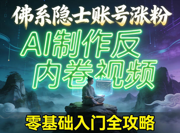 佛系隐士账号涨粉,AI制作反内卷视频,零基础入门全攻略