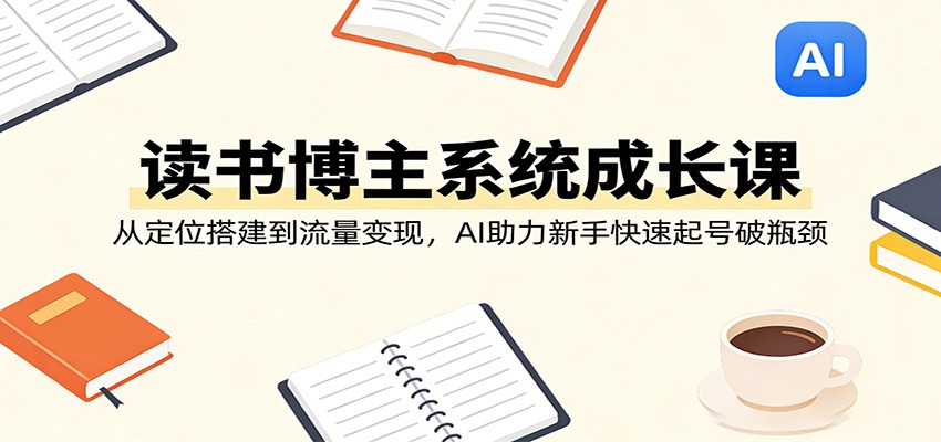 读书博主系统成长课：从定位搭建到流量变现，AI助力新手快速起号破瓶颈