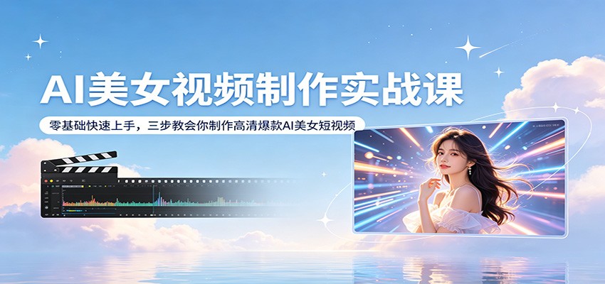 AI美女视频制作实战课：零基础快速上手，三步教会你制作高清爆款AI美女短视频