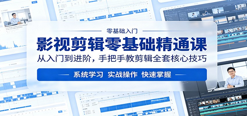 影视剪辑零基础精通课:从入门到进阶,手把手教剪辑全套核心技巧 影视剪辑零基础精通课:从入门到进阶,手把手教剪辑全套核心技巧