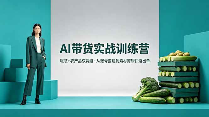 (18355期)AI带货实战训练营,服装+农产品双赛道,从账号搭建到素材剪辑快速出单 (18355期)AI带货实战训练营,服装+农产品双赛道,从账号搭建到素材剪辑快速出单
