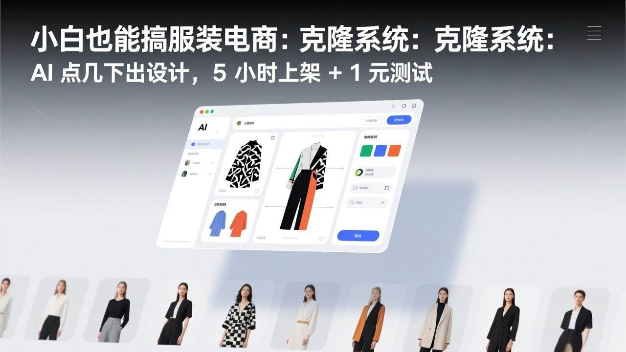 (17411期)小白也能搞服装电商:克隆系统:AI 点几下出设计,5 小时上架 + 1 元测试 (17411期)小白也能搞服装电商:克隆系统:AI 点几下出设计,5 小时上架 + 1 元测试