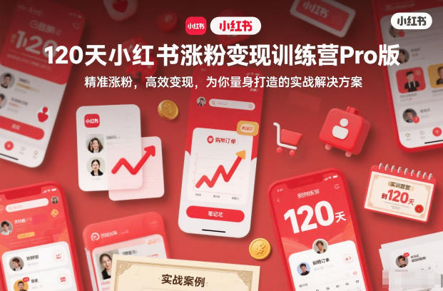 120天小红书涨粉变现训练营Pro版,精准涨粉,高效变现,为你量身打造的实战解决方案 120天小红书涨粉变现训练营Pro版,精准涨粉,高效变现,为你量身打造的实战解决方案